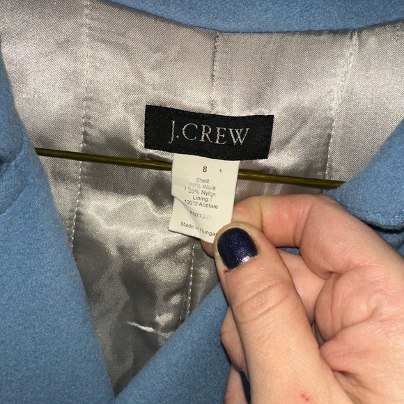Women’s J. Crew Blue Double-Breasted Coat - Picture 3 of 5
